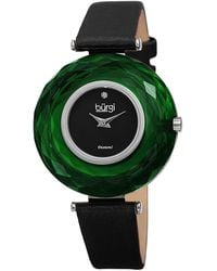 Burgi - Burgi Satin Over Leather Diamond Watch - Lyst
