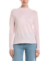 Forte - Rib Trim Hi Low Funnel Neck Cashmere Sweater - Lyst