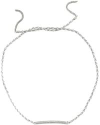 Amorium - Rhodium Plated Cz Braided Choker Necklace - Lyst