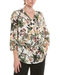 Jones New York - Pleated Front 3/4-Sleeve Blouse - Lyst