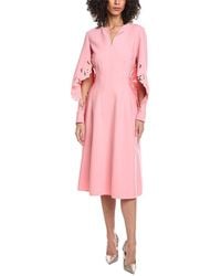 Oscar de la Renta - Floral Detail Silk-Lined Wool-Blend Midi Dress - Lyst