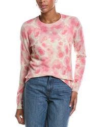 Autumn Cashmere - Watercolor Floral Print Crewneck 100% Cashmere Sweater - Lyst