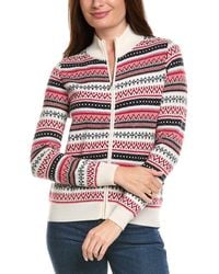 Kier + J - Kier + J Fairisle Zip Wool & Cashmere-Blend Cardigan - Lyst