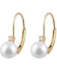 Masako Pearls Diamond & Akoya Pearl Earrings - Metallic