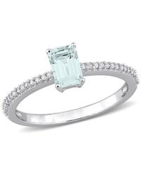 Rina Limor 10k 0.64 Ct. Tw. Diamond & Aquamarine Ring - Metallic