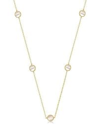 Rachel Glauber - 14k Plated Cz Station Necklace - Lyst