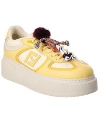 Fendi - Match Leather Platform Sneaker - Lyst