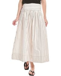 NVLT - Poplin Gathered Midi Skirt - Lyst