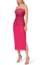 Adrianna Papell - Beaded Strapless Gown - Lyst