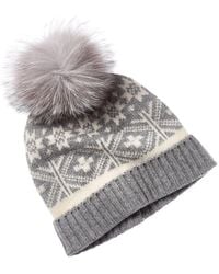 Sofiacashmere - Sofiacashmere Fairisle Wool & Cashmere-Blend Hat - Lyst