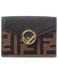 Fendi - Micro Trifold Leather Wallet - Lyst