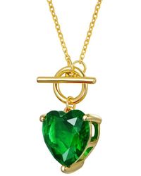 Genevive Jewelry - 14K Diamond Cz Chain Necklace - Lyst
