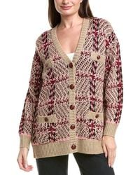 L'Agence - Macie Houndstooth Wool-Blend Cardigan - Lyst