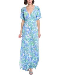 Lilly Pulitzer Carlynn Satin Maxi Dress in Green | Lyst UK