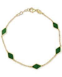 Italian Gold - 14K Malachite Station Chain Bracelet - Lyst