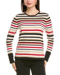 Anne Klein - Boat Neck Button Sleeve Sweater - Lyst