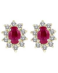 LEVARON - 14K 0.70 Ct. Tw. Diamond & Ruby Earrings - Lyst