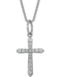 Diamond Select Cuts - 14k Diamond Cross Necklace 0.08 Ct. - Lyst