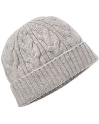 Bruno Magli - Cable Cuffed Cashmere Hat - Lyst