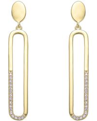 Genevive Jewelry - 14K Diamond Cz Dangle Earrings - Lyst