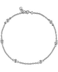 Genevive Jewelry - Silver Cz Station Bracelet - Lyst