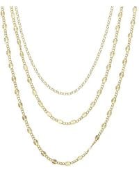 Italian Gold Over Silver - 18K Plated Multi Strand Necklace - Lyst