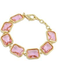 Savvy Cie - 18k Plated Cz Dangle Bracelet - Lyst