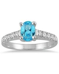 Gem Spark - 14K 1.19 Ct. Tw. Diamond & Topaz Ring - Lyst