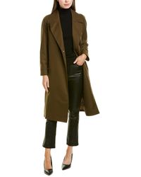 Burberry Camelford Belted Wrap Coat - Green