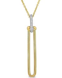 Diamond Select Cuts - 14K Two-Tone 0.61 Ct. Tw. Diamond Paperclip Pendant Necklace - Lyst
