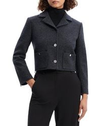 Theory - Boxy Crop Wool-Blend Patch Jacket - Lyst