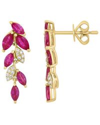 Effy Fine Jewelry - 14K Rose 1.50 Ct. Tw. Diamond & Ruby Earrings - Lyst