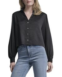 DKNY - Stud Collar Y-Neck Shirt - Lyst