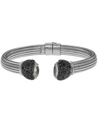 Phillip Gavriel - Silver Black Spinel Cuff Bracelet - Lyst