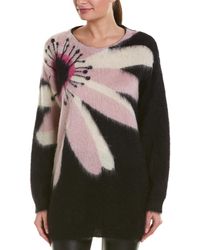 Valentino Floral Intarsia Mohair & Wool-blend Jumper - Black