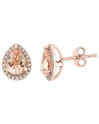 Effy Fine Jewelry - 14K Rose 2.07 Ct. Tw. Diamond & Morganite Earrings - Lyst