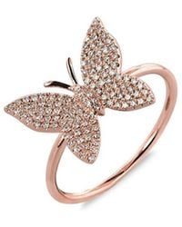 Sabrina Designs - 14K Rose 0.24 Ct. Tw. Diamond Butterfly Ring - Lyst