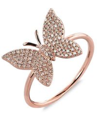 Sabrina Designs - 14K Rose 0.24 Ct. Tw. Diamond Butterfly Ring - Lyst