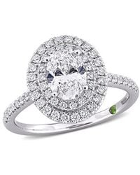 Lab Grown Diamonds - 14K 1.52 Ct. Tw. Lab Grown Diamond & Tsavorite Ring - Lyst