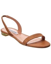 Aquazzura - So Nude Woven Rafia Sandal - Lyst