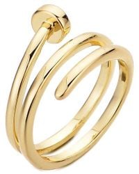 Adornia - 14K Plated Nail Double Wrap Ring - Lyst