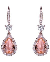 Genevive Jewelry - 18k Rose Gold Vermeil Drop Earrings - Lyst