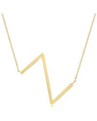 MaxColor - 14K Sideways Initial Necklace - Lyst