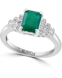 Effy - 14k 1.51 Ct. Tw. Diamond & Emerald Ring - Lyst