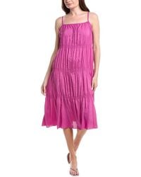 Eileen Fisher - Petite Smocked Silk Dress - Lyst