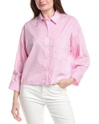 Renuar - Woven Button Front Blouse - Lyst