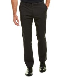 Theory Marlo.tonal Plaid Taioloring Wool-blend Pant - Gray