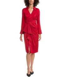 Aidan Mattox - Satin Midi Dress - Lyst
