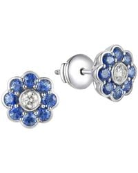 Gregg Ruth - 14K 2.02 Ct. Tw. Diamond & Sapphire Flower Earring - Lyst