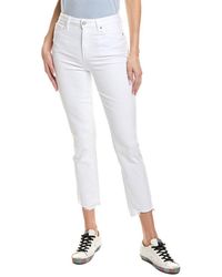PAIGE - Accent Crisp White Ultra High Rise Straight Jean - Lyst